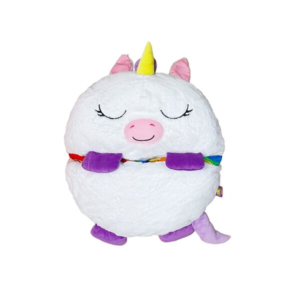Happy Nappers Unicorn Sleepy Sack Medium — Rainbow Plush Toy Pillow - Picture 3 of 10